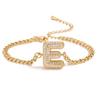 Aogu Pulsera Transfronteriza Simple de Lujo Ligero Chapada en Oro de 18K con Zircón 26 Letras Inglesas Pulsera Femenina Nicho Personalizada Hip Hop