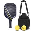 Raqueta de Pickleball de Fibra de Carbono Grafito Absorbedor de Bolas de Silicona Agarre de Mano Set de Protección para Envoltura Certificado Usapa Competición