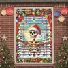 Bestseller transfronterizo Cortinas navideñas para ventanas, cinta para ventanas, tela de fondo, tela colgante, tela de fondo para decoración de fiestas, accesorios de fotografía