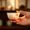 Juego de té de cerámica pintado a mano de jade de porcelana de grasa de cordero Mojing, jade de hielo, taza de maestro para uso doméstico, juego de té Kung Fu, taza de degustación