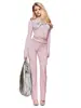 Ropa de Mujer al por Mayor Transfronteriza Estilo Europeo y Americano Primavera Nueva Cuello Redondo Elegante Versátil Ajustado Lunares Manga Larga Conjunto de Mujer