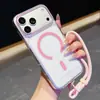Funda de Teléfono Magnética Tipo C Ultra Delgada Transparente de Hielo Adecuada para Apple 17Promax Moderna 16 Cuerda de Ajuste 12 Carcasa Dura 15