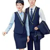 Uniforme de Aeromoça Terno Profissional Terno Feminino Outono e Inverno 2023 Formal Recepção de Hotel Etiqueta Recepção Boas-vindas Roupas de Trabalho