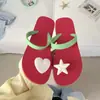 Chinelos de Praia para Mulheres, Uso ao Ar Livre no Verão, Design Fofo de Estrela e Coração, Sola Macia, Antiderrapante, Sandálias de Praia com Tira entre os Dedos