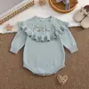 Body Nuevo para Niñas 100% Algodón Bordado de Flores Tejido Volantes Dulce Mameluco mp Ropa Infantil En Stock