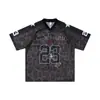 Ropa de Hombre Jie Zhan Malla con Textura Degradada Verano Nuevo Estilo Callejero Americano Cuello en V Transpirable Camiseta Deportiva de Manga Corta