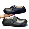 Pantuflas de algodón impermeables de invierno, unisex, con talón cubierto, forro de felpa, engrosadas para abrigar y suelas antideslizantes, adecuadas para usar en interiores y exteriores