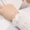 Pulseira Estilo Coreano Moda Feminina Simples Mini Fresca Artística Pequena Fofa Pérola de Água Doce Aço Inoxidável