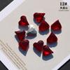 Joyería de uñas china roja en línea Año Nuevo rojo Diamante de cristal corazón de durazno torcido cuadrado gordo amor hacha joyería de uñas puntiagudas