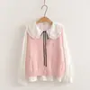 Conjunto de Dos Piezas para Mujer Estilo Dulce Universitario Japonés Dibujo Animado Corazón Conejo Chaleco + Camisa con Cuello de Corbata Otoño 2026 26057