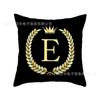 Suministro de ultramar AliExpress wish piel de melocotón poliéster Dorado estampado de letras inglesas funda de almohada decorativa para mirador