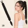 Peluca de comercio exterior suministro transfronterizo cola de caballo trenza larga con banda elástica para el cabello trenza retorcida fibra de alta temperatura peluca trenzada fábrica