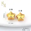 Pingente de Estrela de Cinco Pontas Cravejado com Diamantes em Cobre Banhado a Ouro 24K Ouro Antigo com Areia Contas Espaçadoras para Joias DIY Caractere da Fortuna Flor de Pessegueiro Pulseira Colar