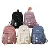 Mochila de gran capacidad para niña de primaria y secundaria, mochila con estampado, bolsa tipo estuche para lápices para niño, color liso, comercio exterior transfronterizo