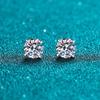 Aretes de Moissanita de Cuatro Garras Plata de Ley 925 Joyería para Perforación de Oreja al por Mayor Zircón Fresco y Dulce