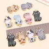 25,5x16mm Pingente Charme Animal Gatinho Desenho Animado Estampa de Gotejamento de Óleo Liga de Zinco DIY Acessórios para Joias Feitas à Mão