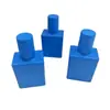 Botella dispensadora de esmalte de uñas de 10-13 ml Botella de vidrio Azul con tapa y pincel Pegamento para esmalte de uñas Cosméticos Botella de vidrio vacía