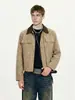 Yishengyi Chaqueta Casual de Solapa Estilo Retro Americano Nicho Alta Gama Unisex para Viajar Corte Boxy Chaqueta Corta