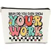 Bolsa de Cosméticos Impermeável de Algodão e Linho com Forro Cinza Popular na Amazon, Bolsa de Armazenamento de Maquiagem para Professores, Necessaire