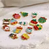 Moda Europeia e Americana Elegante Nicho Estiloso Criativo Joias Acessórios Aço Inoxidável Banhado 18K Colorido Série de Natal Pingentes