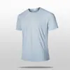Camiseta Masculina de Manga Curta de Seda Gelada Gola Redonda Solta Primavera e Verão Nova Roupas Esportivas de Secagem Rápida Respirável para Exterior Absorvente de Umidade