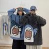 Casal dos desenhos animados Pullover Sweater Masculino Outono e Inverno Estilo Coreano Trendy ins Moda Preguiçoso Estilo Crewneck Camisa Base de Malha