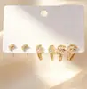 Novedades de Verano: Delicados Pendientes de Circonita Microincrustada, Juego de Tres Pares, Frescos y Dulces, Pendientes Versátiles y Elegantes con Circonita Microincrustada