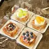 Empaque para Hornear de Moda Caja de Tarta de Huevo de Girasol de una Pieza Caja de Tarta de Huevo con Forma de Flor Caja para Llevar Tarta Mil Hojas Francesa Caja de Ampolla