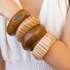 Nova Pulseira de Madeira com Rebites e Padrão Geométrico Estilo Chinês, Pulseira Personalizada Simples e de Nicho, Pulseira da Moda e de Alto Padrão