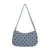 Bolsa de ombro de veludo cotelê com bolinhas simples para mulheres, nova moda de verão 2026, grande capacidade, alto valor estético, bolsa de axila de nicho