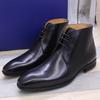 Outlet de Fábrica de Zapatos de Cuero Hechos a Mano de Guangzhou Piel de Vaca Zapatos de Vestir Británicos Coreanos Retro Botas de Cuero para Hombre Cordones Zapatos de Hombre