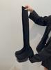 Botas Tejidas de Moda Hasta la Rodilla para Mujer, Estilo Primavera y Otoño 2026, Botas Tipo Calceta Elásticas de Tacón Alto, Botas Largas Ajustadas de Tacón Grueso