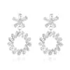 Joyería de Aguja de Plata 925 Combinación Cuadrada de Circonita Microincrustada en Cobre Pendientes de Girasol Pendientes de Venta Caliente de Celebridad de Internet E738