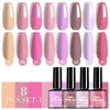 Set de Esmaltes para Uñas Manicure Transfronterizo Serie de Pegamento de 8 Colores Fototerapia Larga Duración Exportación Más Vendido Limegirl Punto Suministro Directo
