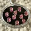 Original contas de vidro flor de vidro fosco buraco médio Cristal camélia rosa diy pulseira frisada jóias acessórios