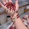Pulseira Cavalo de Balanço em Pedra Olho de Gato Areia Dourada Roxo Cinnabar Sintético para Suprimento de Transmissão ao Vivo e Venda em Bancas em Áreas Turísticas