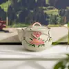 Conjunto de Chá Kung Fu Camélia Pintado à Mão Bolsa de Armazenamento para Viagem ao Ar Livre Copo Expresso Portátil Um Bule Duas Xícaras de Chá de Cerâmica Bule