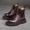 Jie judong novas botas Martin retrô escovadas estilo britânico sola grossa sapatos femininos casuais botas de cano fino couro de vaca de primeira camada confortáveis