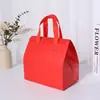 Bolsa térmica de material no tejido para personal de entrega, bolsa tote de aluminio para postres, bolsa desechable para empaque de leche de té para catering, personalizable