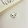 Anillo texturizado de plata de ley S925 para mujer, diseño abierto ajustable, estilo de nicho de alta gama, anillo versátil de lujo ligero para el dedo índice, nuevo