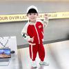 Traje de otoño para bebé de hombre 2022, nuevo cárdigan de dibujos animados para niños, dos piezas, ropa deportiva de estilo occidental para niños, ropa de moda para niños