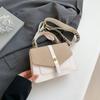 Bolsa Pequena de Ombro 2025 Nova Coleção Primavera Cor Pura Estilo Cravejado com Diamantes Bolsa Transversal Bolsa para Celular Bolsa de Ombro Casual para o Dia a Dia Quadrada Pequena