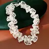 Collar de Encaje con Perlas y Cuentas de Cristal, Cadena para Clavícula de Lujo Ligero de Nicho, Set de Joyería de Moda Estilo Pastoral al por Mayor