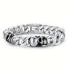 Pulseira de Aço Titânio Masculina Corrente Cubana Estilo Hip-Hop de Rua Crânio Aço Inoxidável Tendência Europeia e Americana Transfronteiriça Nicho Personalizado
