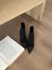 Botines Pequeños Fragantes Estilo Coreano para Mujer, Tacones de Aguja, Punta Fina, Cierre de Cremallera Trasero, Botines Ajustados, Botines Cortos de Moda de Gamuza, Botines Elásticos, Botas Tipo Calcetín