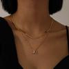 Collar Mini Burbuja 26 Letras Grandes Transfronterizo Europeo y Americano, Collar Multicapa Espiga, Regalo, Versátil y de Nicho