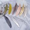 Estilo étnico retro metal pluma marcapáginas transfronterizo diy accesorios de joyería regalo para estudiante pluma retro marcapáginas