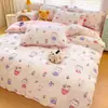 Funda de edredón de una sola pieza 150x200x230 cm, algodón lavado, para dormitorio estudiantil individual, funda de edredón gruesa cepillada para niños 1.5