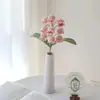 Terminado Crochet de Hilo Hecho a Mano Multicolor Rama de Lirio del Valle de 9 Cabezas Lindo de Cuatro Hilos Decoración de Atmósfera de Escritorio Flor Eterna Festiva