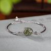 Una pulsera de plata esterlina S925 chapada en oro con ciervo, jade Hetian, marea nacional, carpa, moneda, temperamento, combina con todo, antigua, para damas